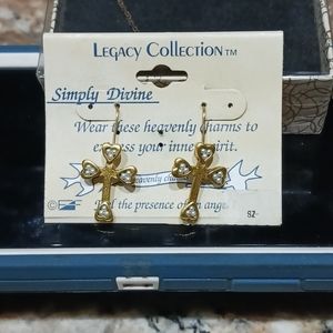 Legacy Collection Women's Goldtone Cross Earrings